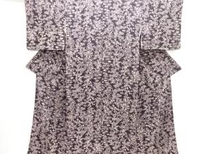 大正ロマン　錦紗草花模様着物